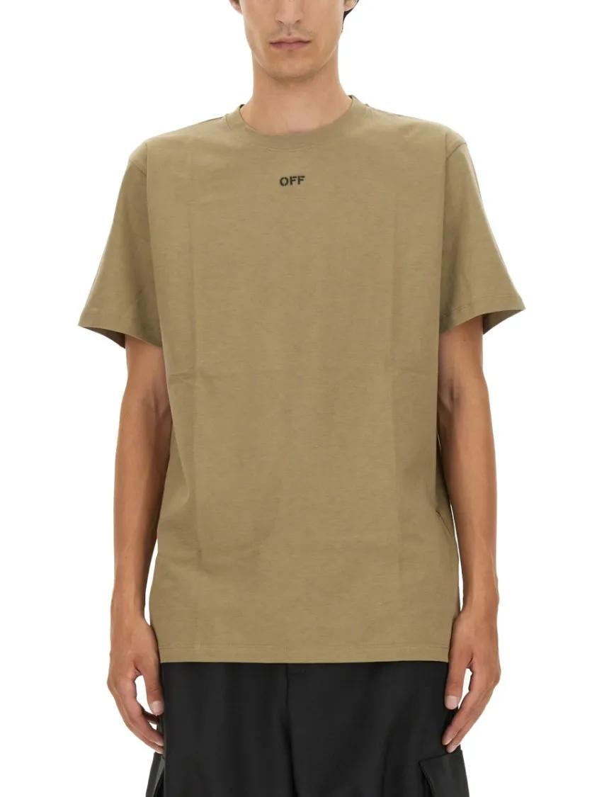 Thumbnail - Off-White - Oversized T-Shirt With Back Arrow Embroidery - Größe M - beige