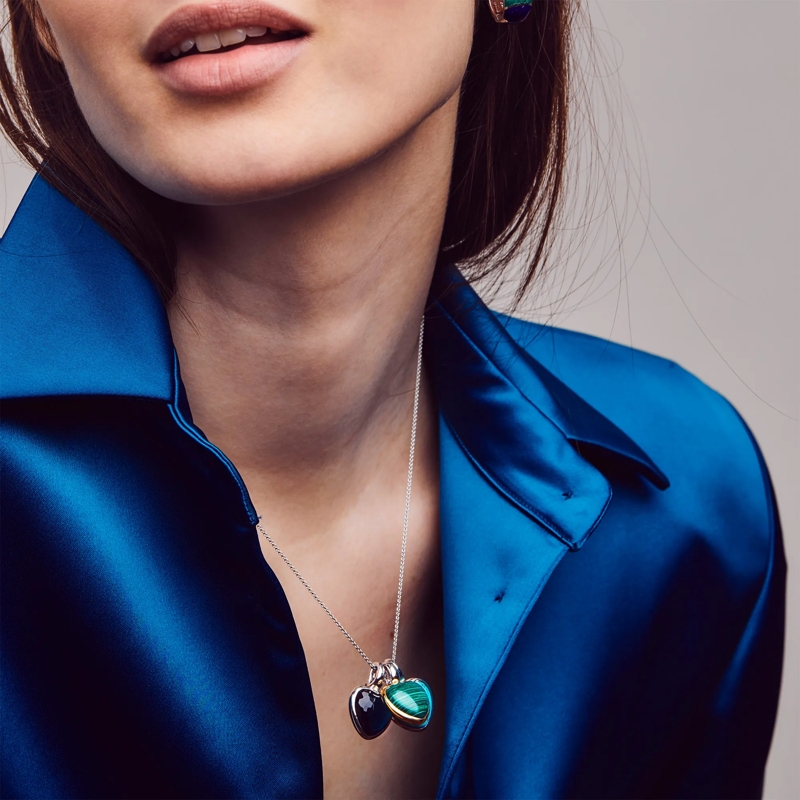 Ti Sento Mittellange Halskette 925er Sterlingsilber Aquatic Love blau(Image 2)