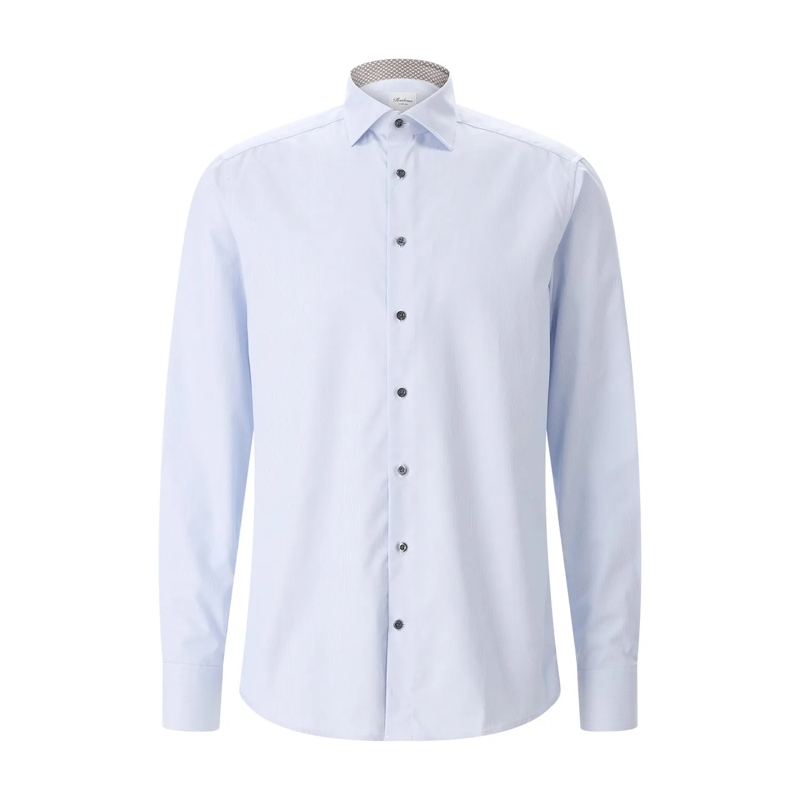 STENSTRÖMS Hemd Slim-Fit Hemd aus Baumwolle blau