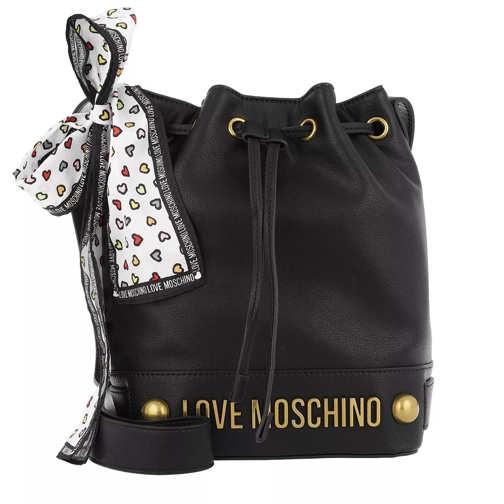 Love Moschino Nappa Grain Shoulder Bag Scarf Nero Sac reporter