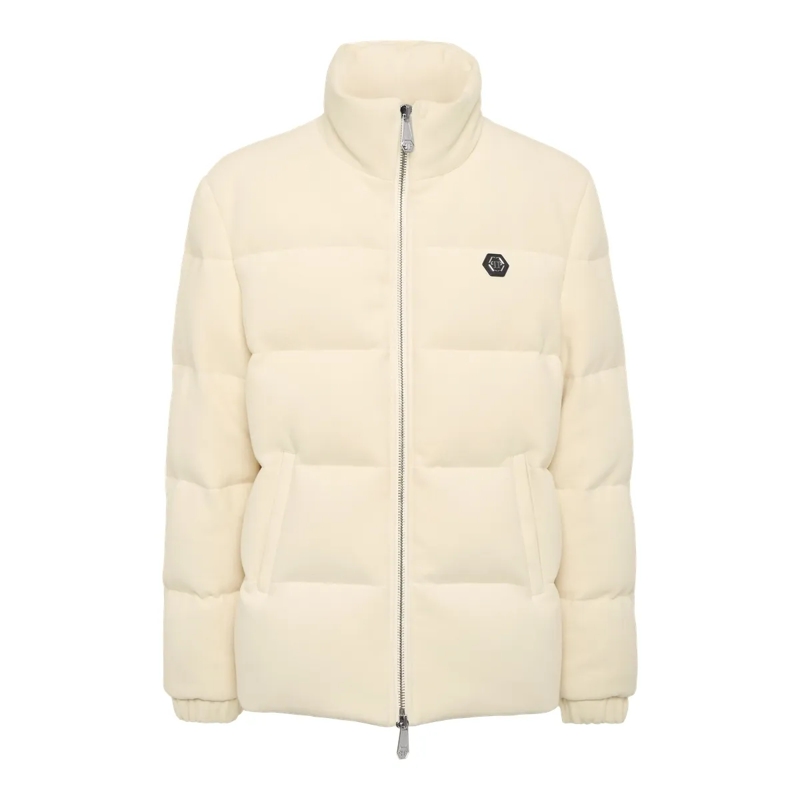 Philipp Plein Lederjacke Jacke weiss