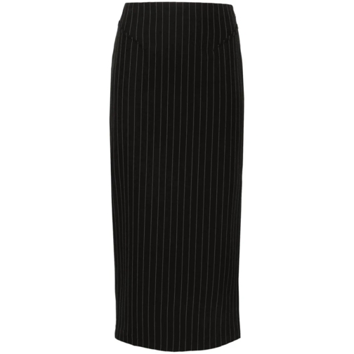 Patrizia Pepe Midi-Röcke Pinstriped Skirt Black