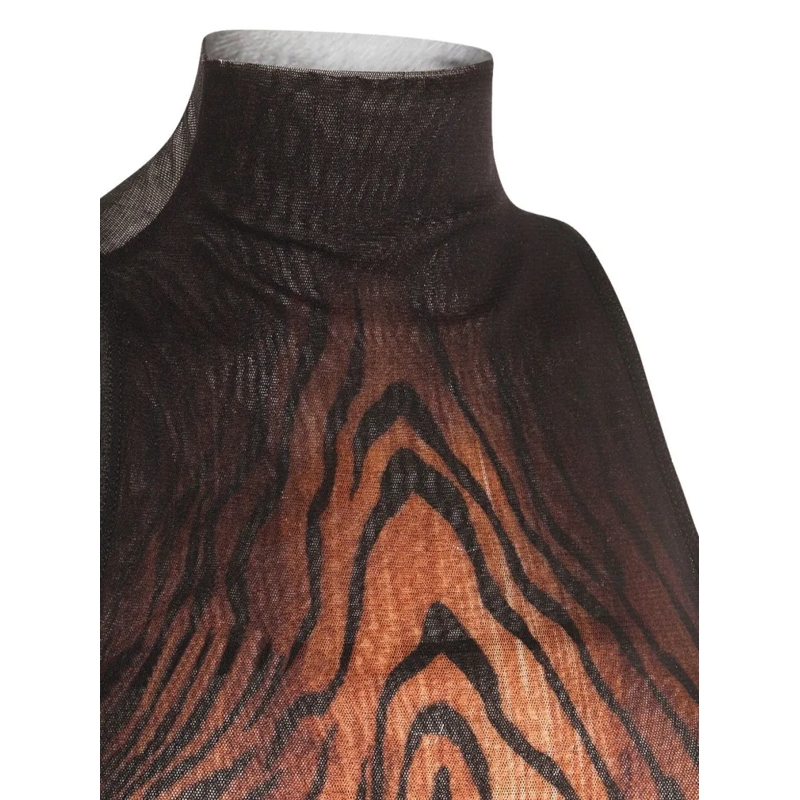 Jean Paul Gaultier  Wood Grain Print Maxi Dress Black