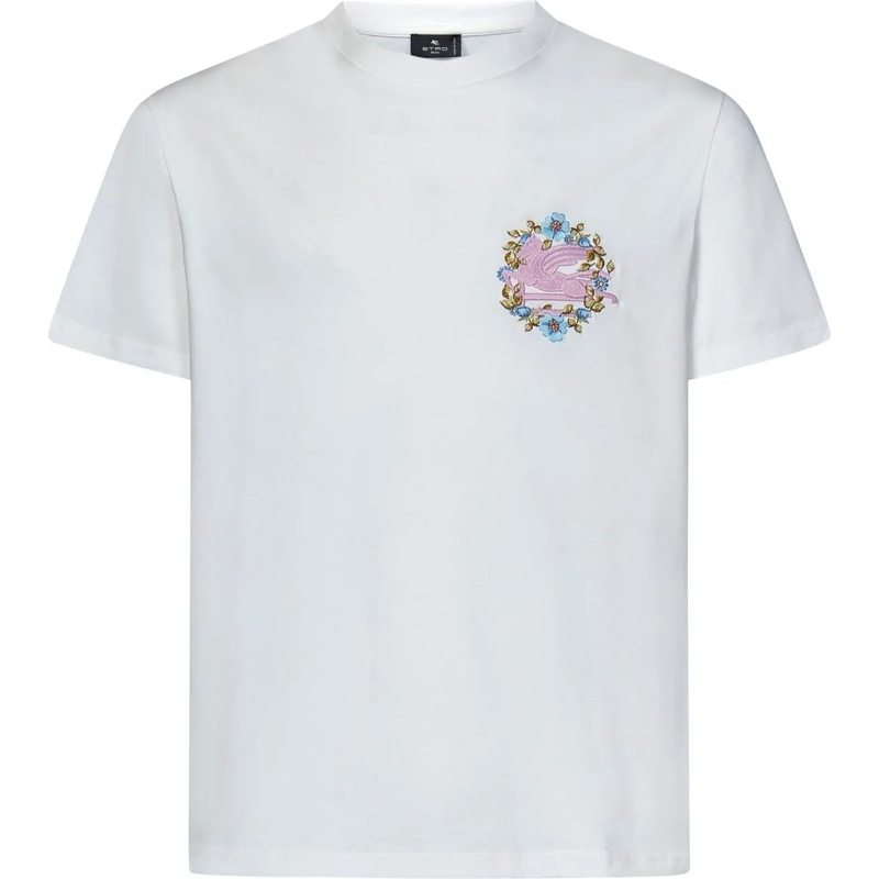 Etro  Logo Embroidery T-Shirt White