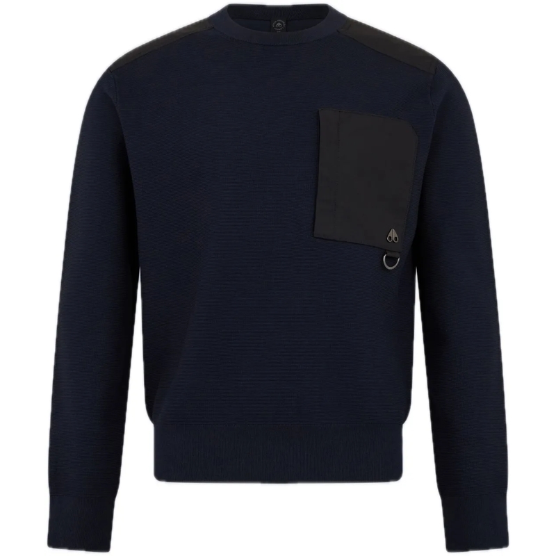 Moose Knuckles Pull Elowan Crew Neck Navy blau