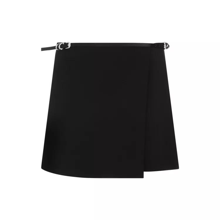 Givenchy - Black Acetate Mini Wrap Voyou Skirt - Größe 36 - black