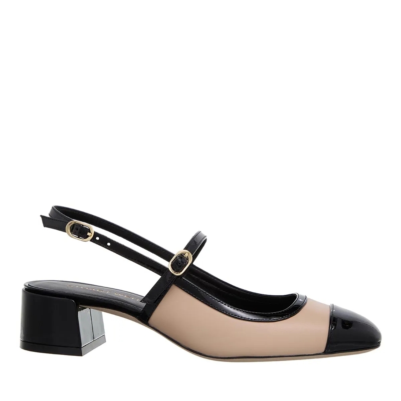 Stuart Weitzman Pumps Maeve Mry Jane Slgbk Barely Beige/Black