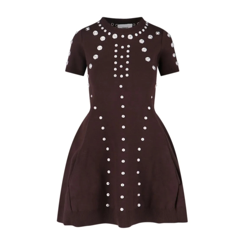 Coperni Midi-jurk "Snap" Midi Dress Brown Brown