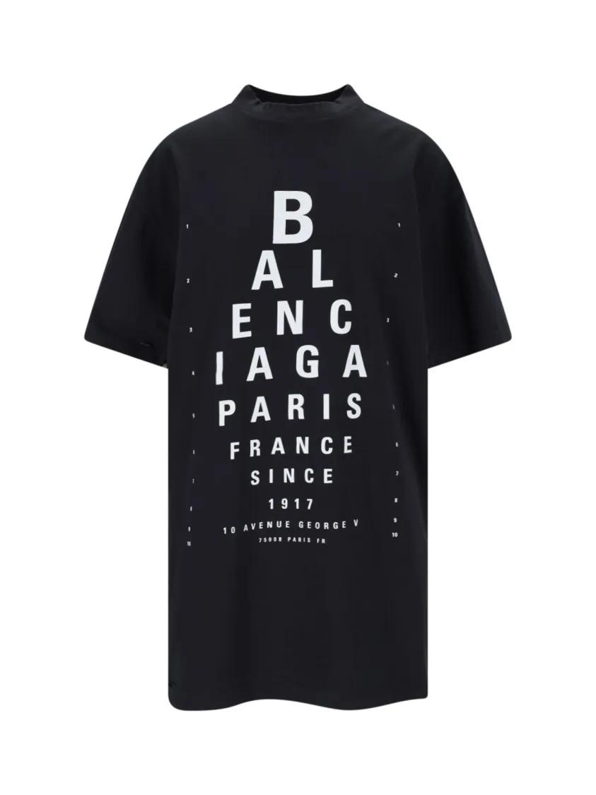 Thumbnail - Balenciaga - "Optical" T-Shirt – Black - Größe I - schwarz