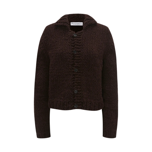 J.W.Anderson Strickjacke Grob gestrickter Cardigan 660 CHOCOLATE BROWN