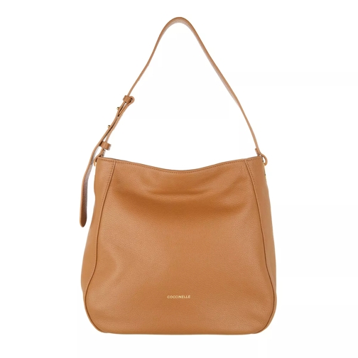 Coccinelle Handbag Grained Leather  Caramel Hobo Bag