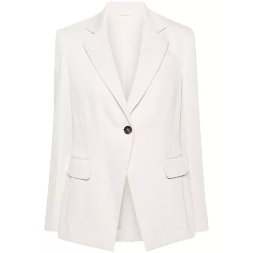 Brunello Cucinelli Single-Breasted Blazer White 