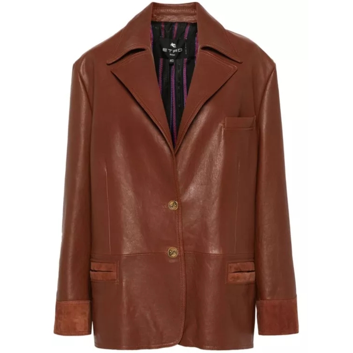 Etro Leather Jacket Brown