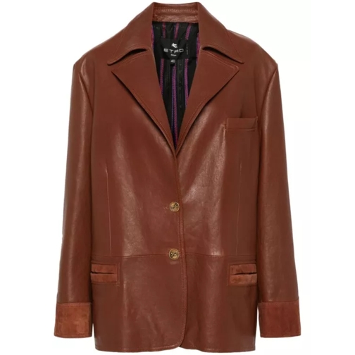 Etro Leather Jacket Brown 