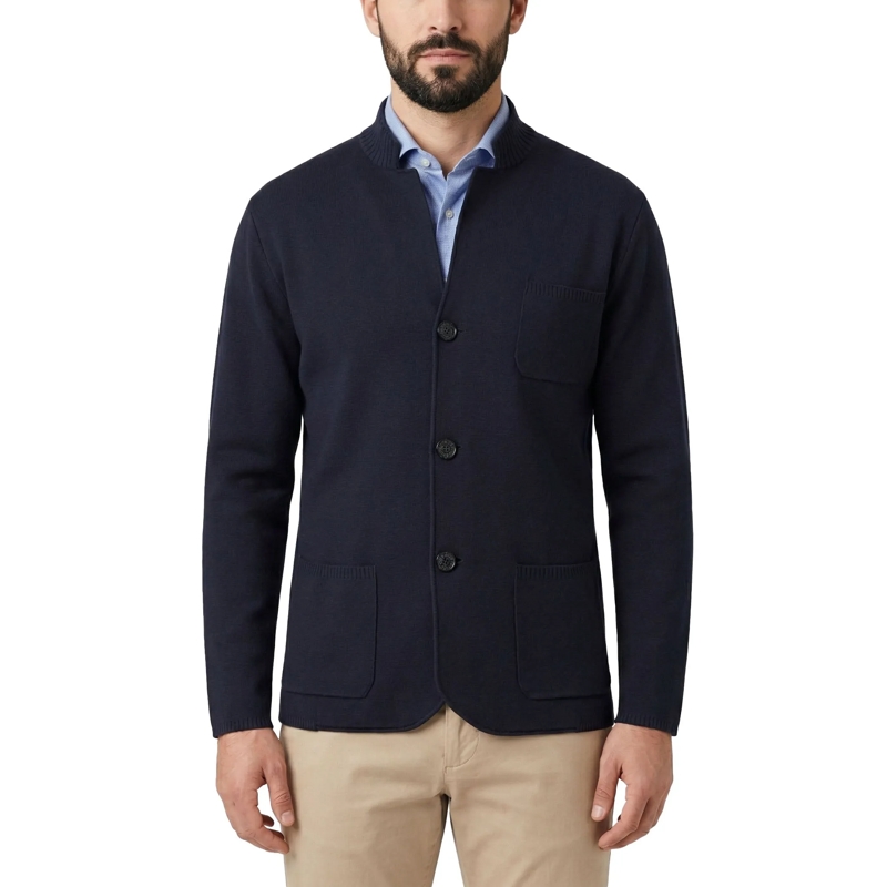 Maurizio Baldassari Strickjacke Strickjacke aus Baumwollmix blau(Image 2)