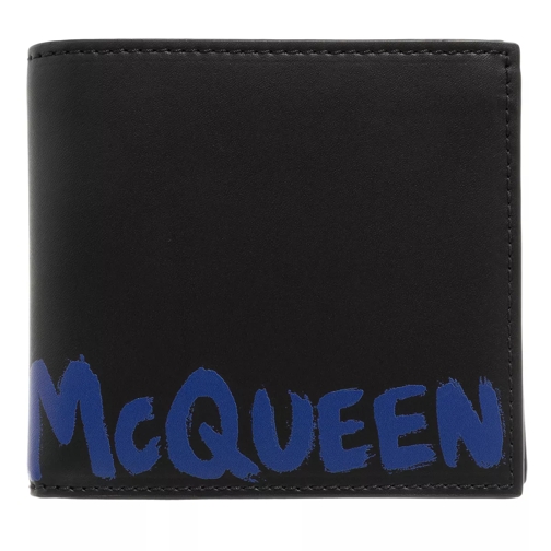 Alexander McQueen Billfold Card Holder Black Ultramarine Bi-Fold Portemonnaie