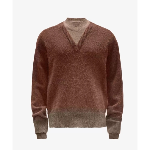 J.W.Anderson JW ANDERSON Wollpullover mit Layerausschnitt mehrfarbig 