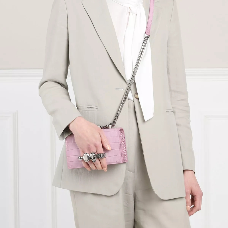 Alexander McQueen Minitasche Skull Embellished Embossed Shoulder Bag Pink(Image 2)