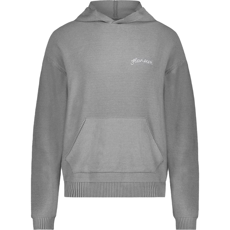 Flâneur Pullover Signature Knit Hoodie | Grey grau