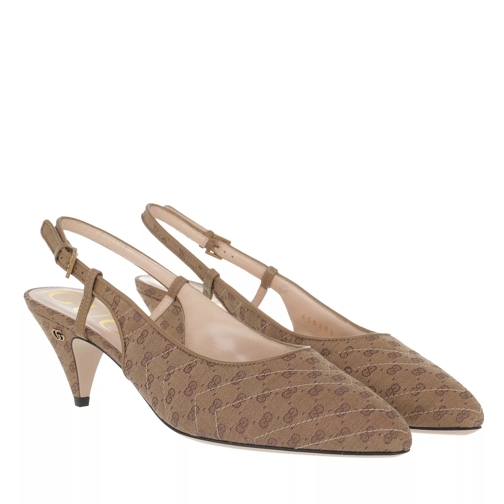 Gucci GG Sling Back Pumps Dusty Brown Pump