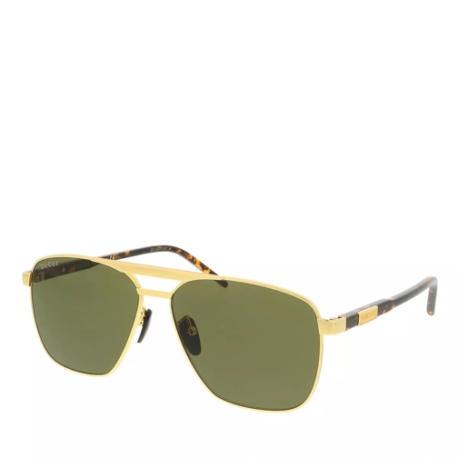 Gucci GG1164S-004 58 Metal Gold-Havana-Green Sonnenbrille