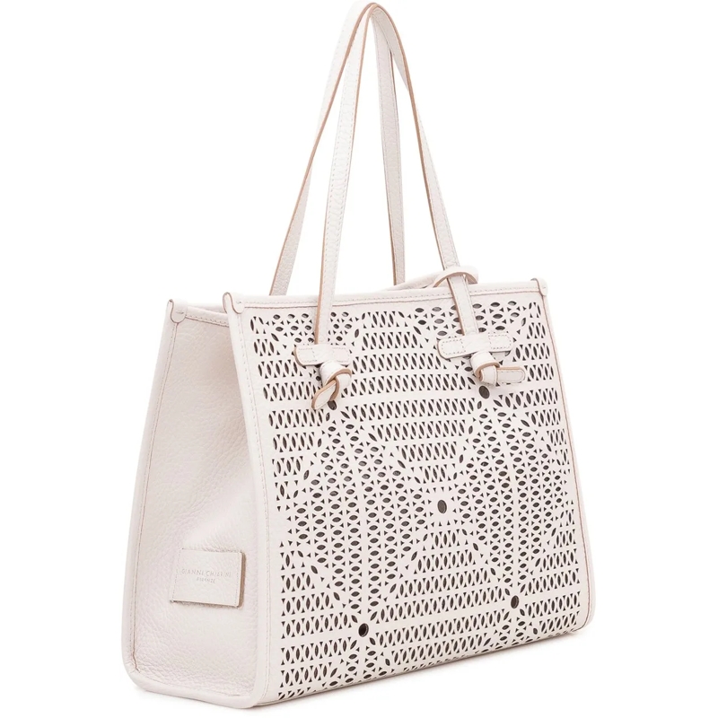 Gianni Chiarini Shopper Borsa Marcella Traforata con Doppi Manici weiß(Image 2)