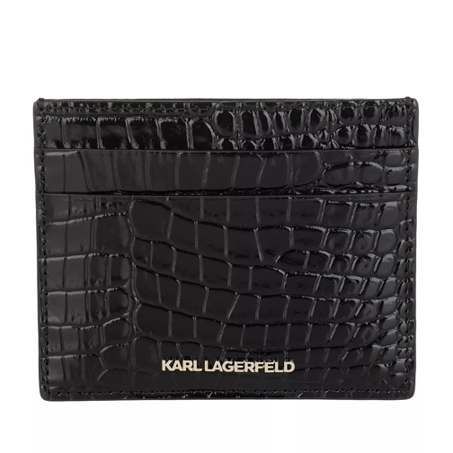 Karl Lagerfeld Seven Croco Classic Card Holder Black Card Case