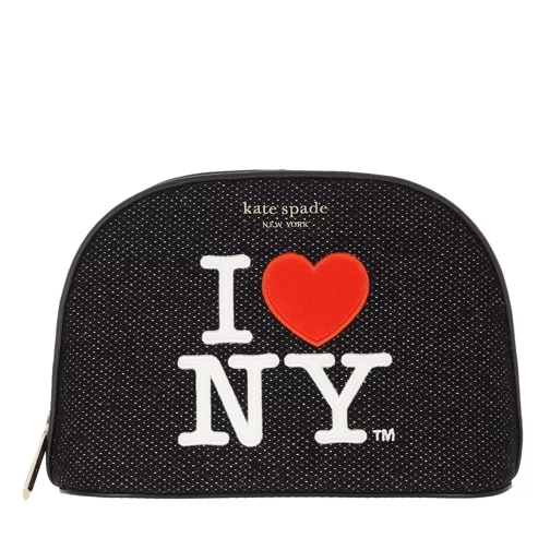 Kate Spade New York NYC Large Cosmetic Bag  Black Multi Make-Up Täschchen