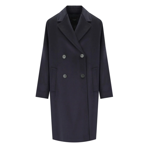 WEEKEND Max Mara Parka MAX MARA WEEKEND ZUM BLAU ZWEIREIHIGER MANTEL blau