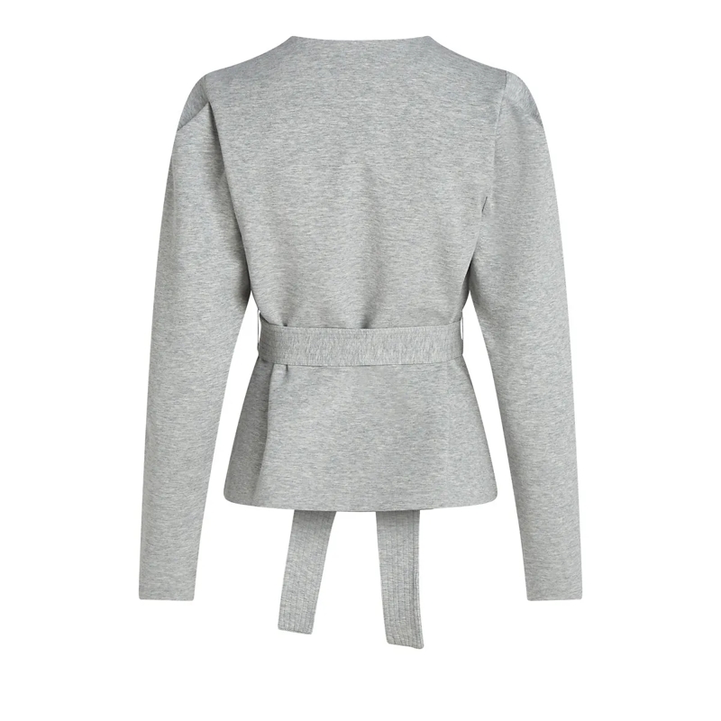 Karl Lagerfeld Sweatshirt SWEATSHIRT AUS DOPPEL-JERSEY MIT V-AUSSCHNITT hell-grau (Image 6)