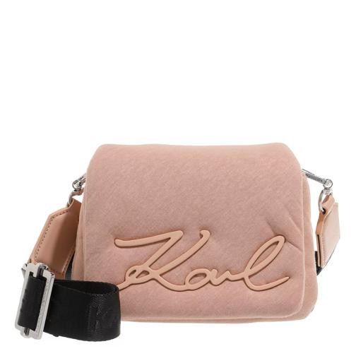 Karl Lagerfeld Signature Soft Sm Jersey Shoulder Bag Pink Crossbody Bag