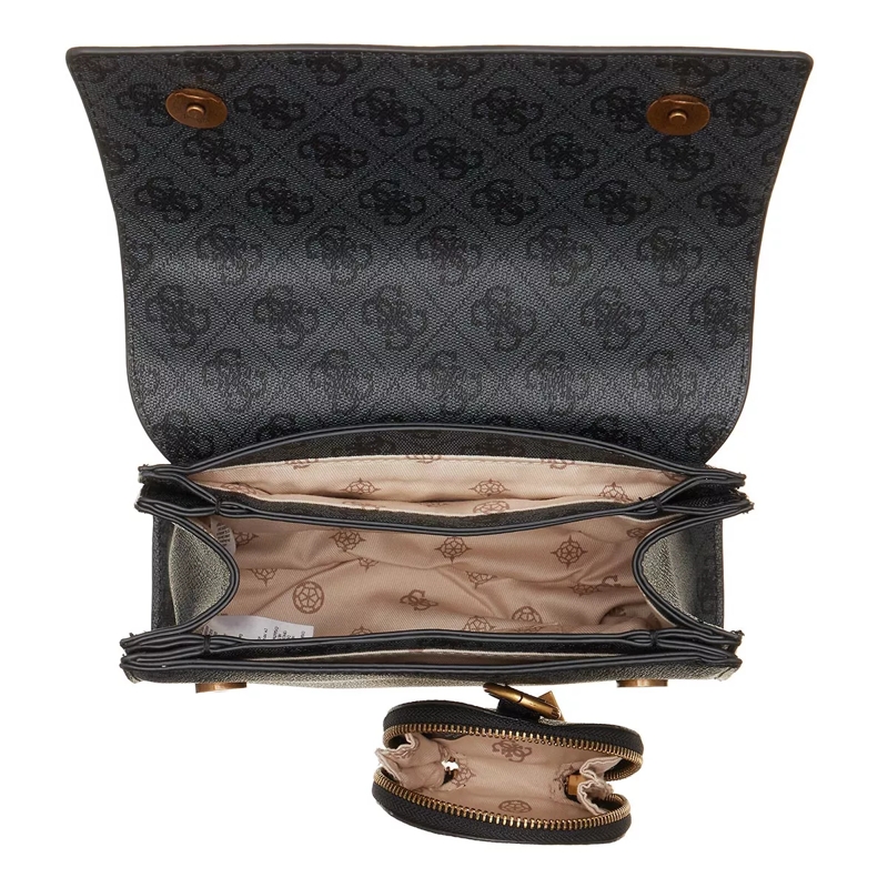 Guess Crossbody Bag Alexie Crossbody Flap Coal Logo(Image 5)