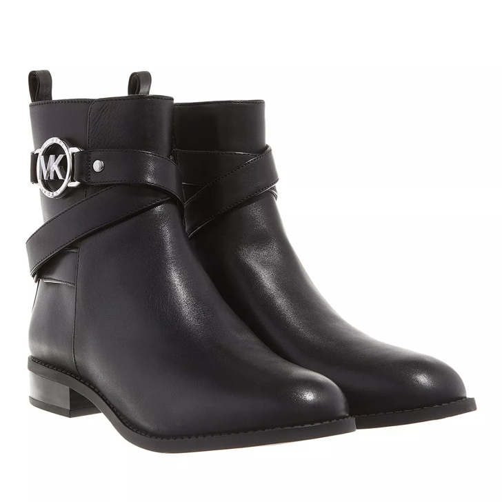 Michael kors black leather ankle boots best sale