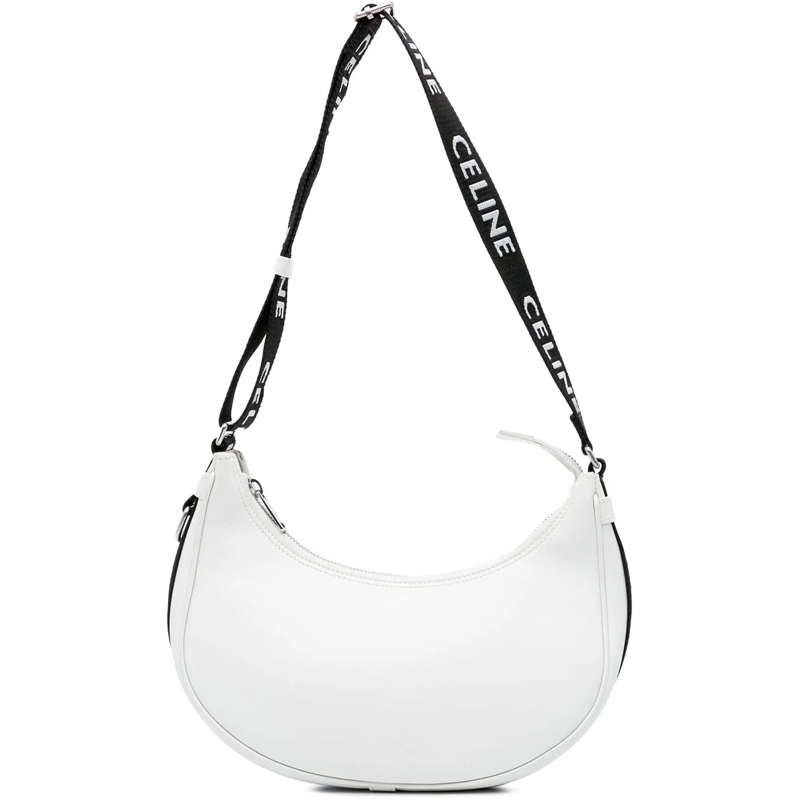 Celine Schultertasche Medium Smooth Calfskin Ava Shoulder Bag with Celin weiß