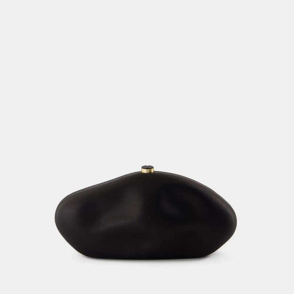 Cult Gaia Clutches The Caldera Clutch Leather Black in zwart