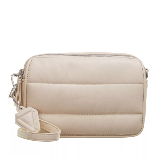 LES VISIONNAIRES Emily Puffy Leather Off White Crossbody Bag