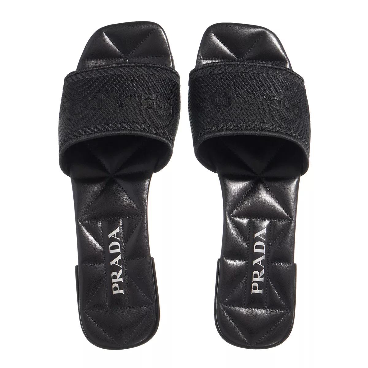 Prada Slippers Slides in zwart