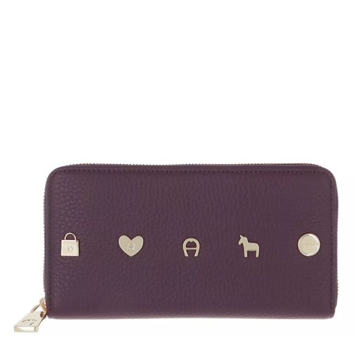 AIGNER Fashion Wallet Plum Portemonnaie mit Zip-Around-Reißverschluss