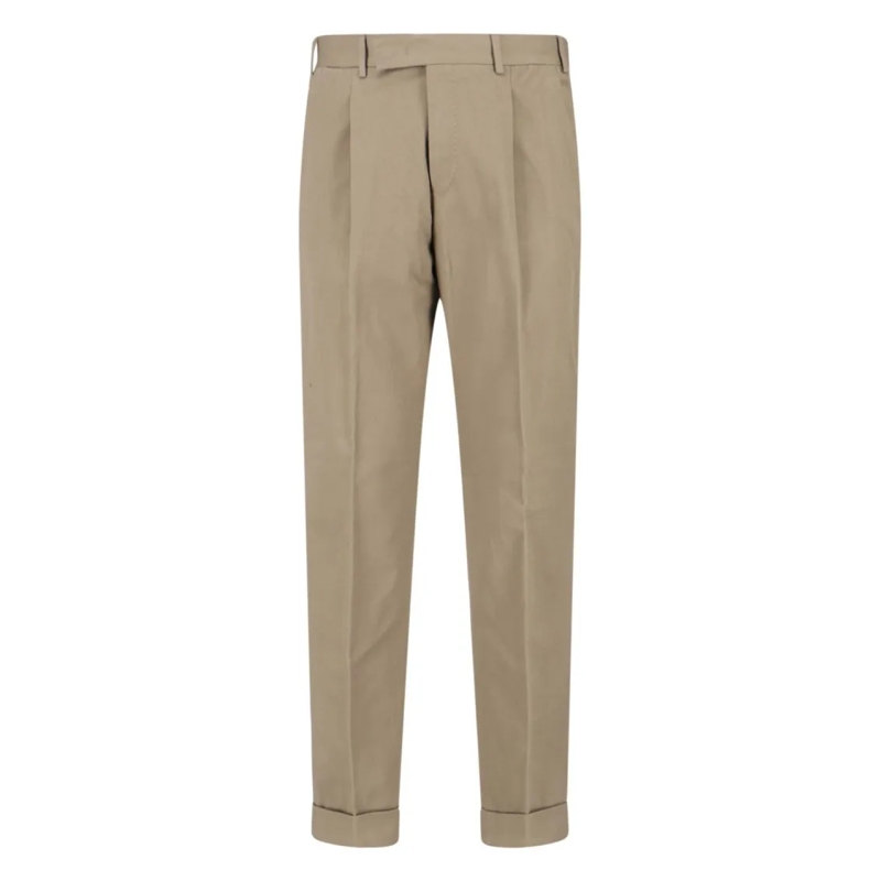 Pt Torino Pantalon de costume Beige Cotton Tailored Trousers Neutrals