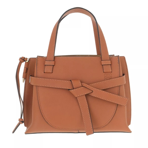 Loewe Mini Gate Top Handle Bag Calfskin Tan Rymlig shoppingväska