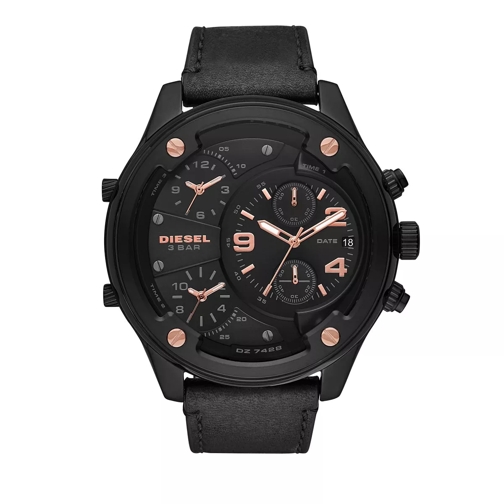 Diesel Boltdown Chronograph Leather Watch Black Cronografo