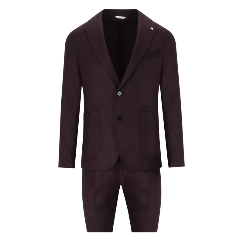 Manuel Ritz Anzugshose MANUEL RITZ BORDEAUXROTER ANZUG braun