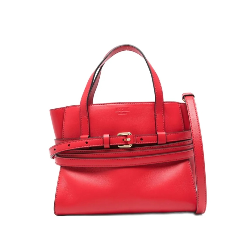 Moschino Sac à bandoulière Structured Red Calf Leather Handbag Red