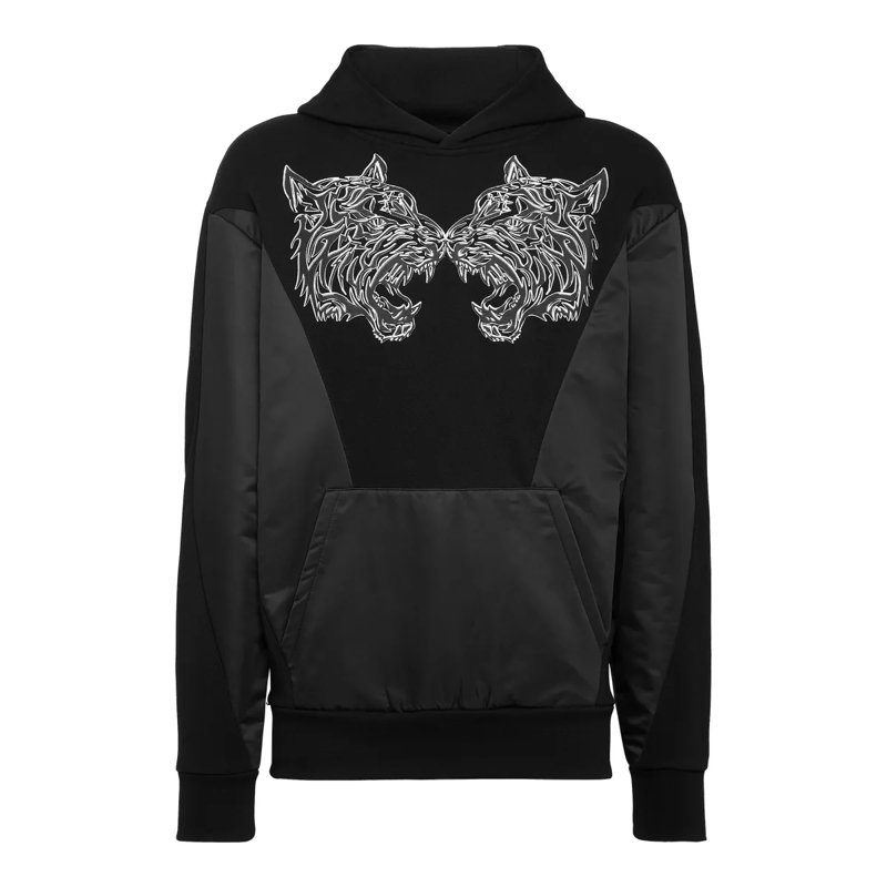 Plein Sport Top Hoodie Tiger schwarz
