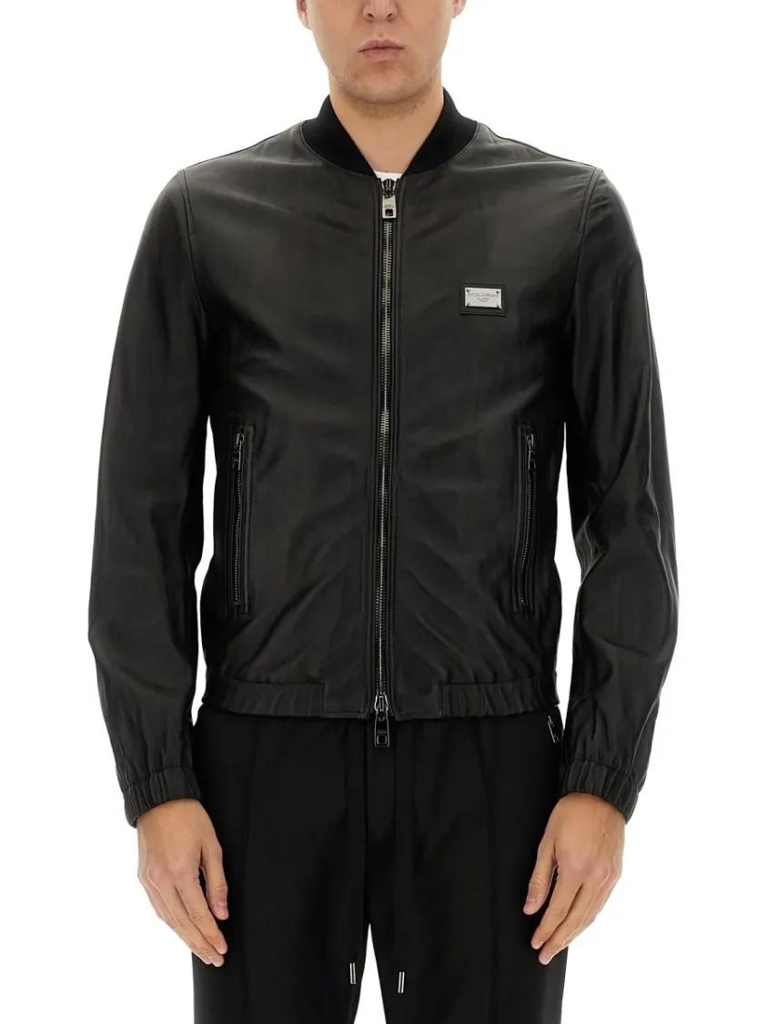 Thumbnail - Dolce&Gabbana - Leather Jacket - Größe 52 - schwarz