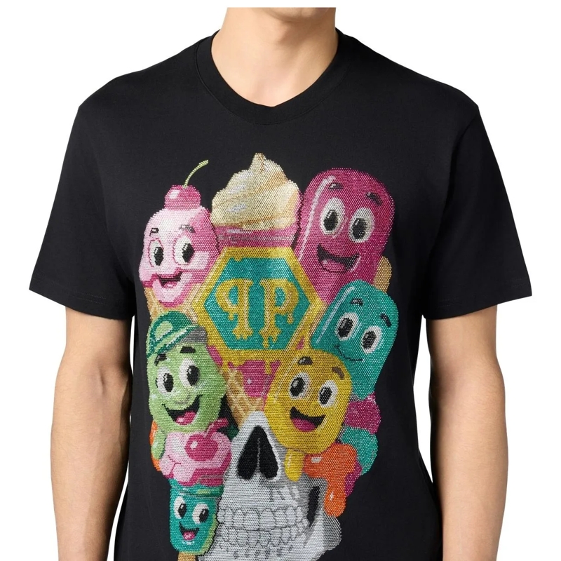 Philipp Plein T-Shirt Round Neck T-Shirt Little Ice Cream Skull schwarz(Image 5)