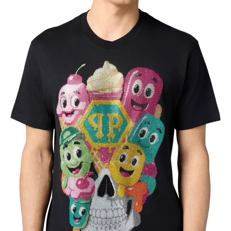 Philipp Plein T-Shirt Round Neck T-Shirt Little Ice Cream Skull schwarz(Image 5)