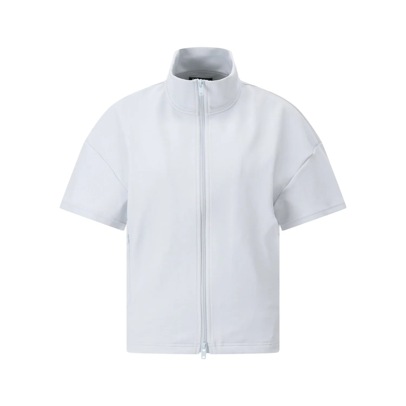 Y-3 Daunenjacke Kurzarm-Jacke mit Mesh-Detail Hellblau