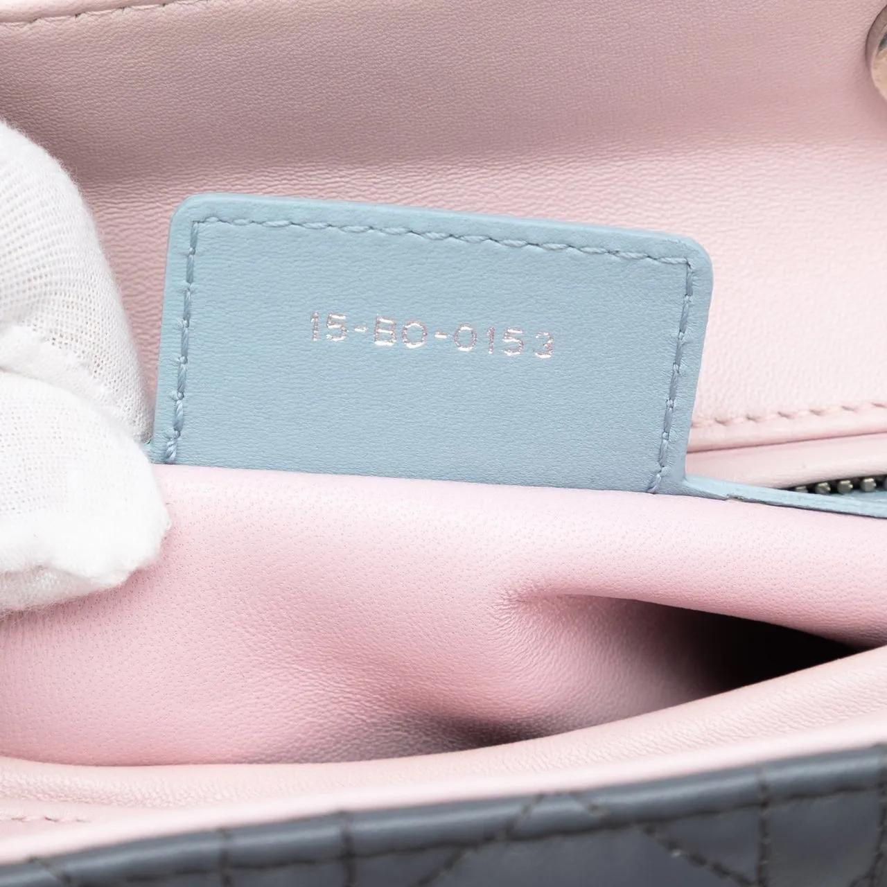 Thumbnail - Christian Dior Hobo Bags - Medium Tricolor Lambskin Cannage Lady Dior - Gr. unisize - in Grau - für Damen