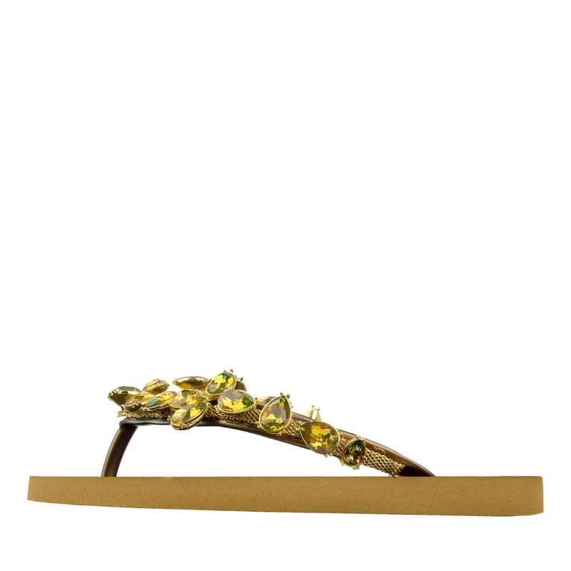 UZURII Flip Flops platte hausschuhe Amalia ocker